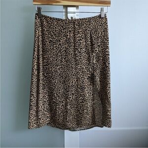 Reformation Leopard Print Midi Skirt